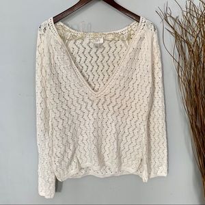 Ann Taylor Low V-Neck Knit Sweater